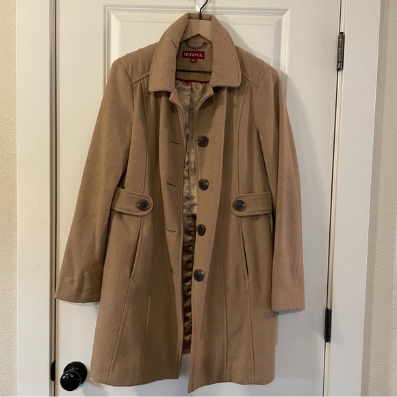 COPY - Women’s Merona Camel Wool/Polyester Blend Peacoat Medium - Picture 4 of 10